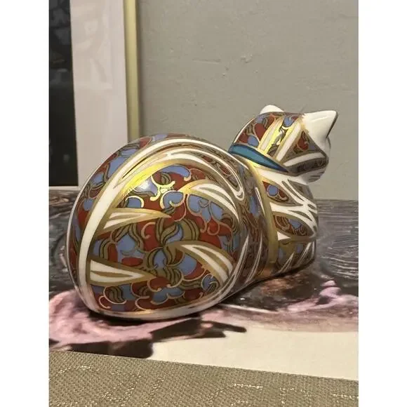 Royal Crown Derby Old Imari Contented Cat Paperweight Figurine - Picture 3 of 5